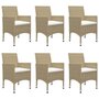 Voir la diapositive 5 : VIDAXL Ensemble a manger de jardin 7 pcs Beige