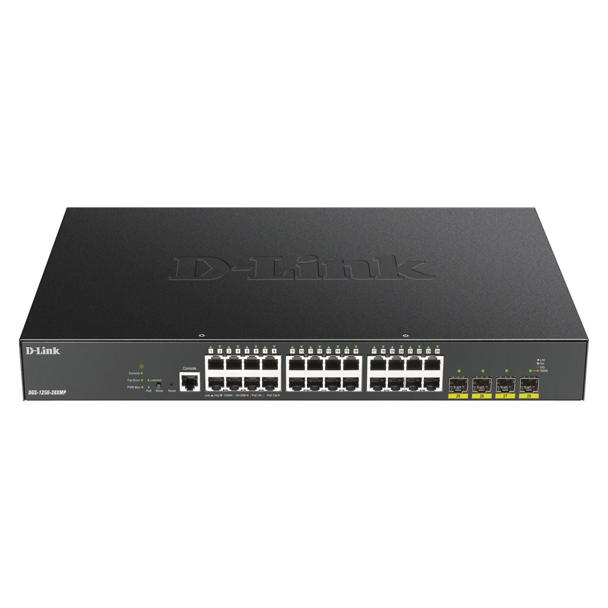 Voir la diapositive 2 : D-Link Switch réseau D-Link DGS 1250-28XMP - Switch L3 Lite Smart - 24 ports PoE+ 10/100/1000 + 4 ports 10G SFP+