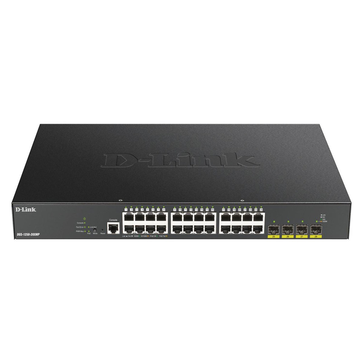 D-Link Switch réseau D-Link DGS 1250-28XMP - Switch L3 Lite Smart - 24 ports PoE+ 10/100/1000 + 4 ports 10G SFP+