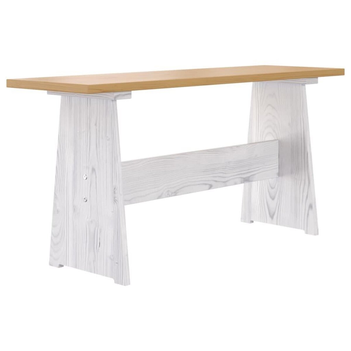 VIDAXL Table a manger et banc REINE marron miel blanc bois pin solide