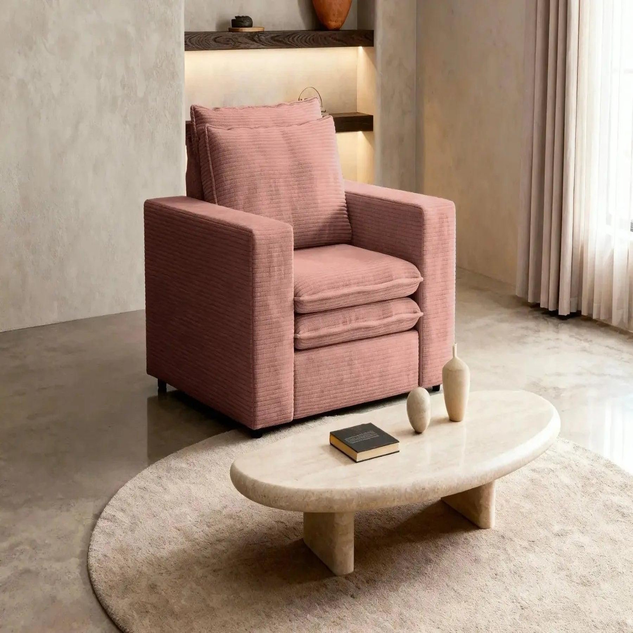 Voir la diapositive 2 : CASANOVA PARIS Oscar - fauteuil en velours côtelé