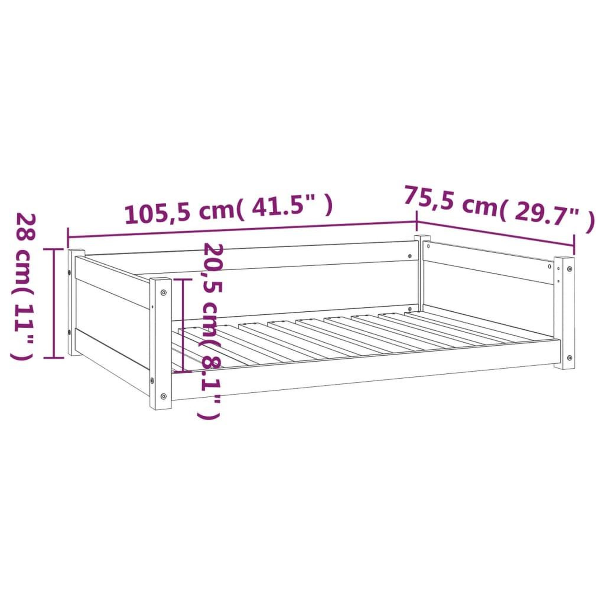Voir la diapositive 6 : VIDAXL Lit pour chien Blanc 105,5x75,5x28 cm Bois de pin solide
