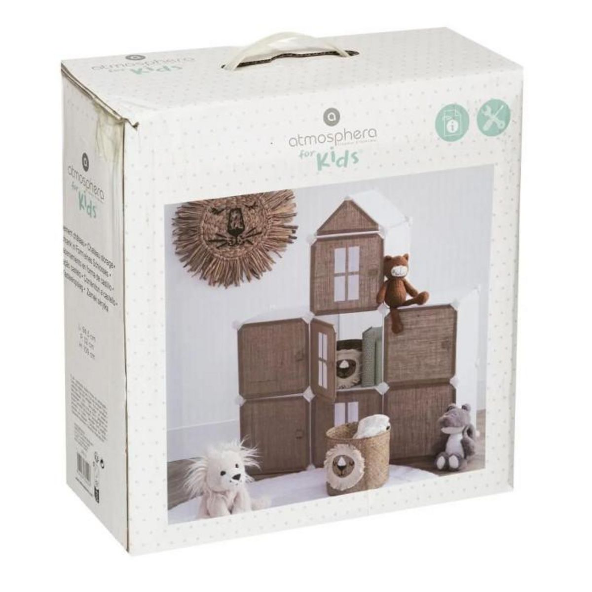 Atmosphera Kids Rangement Enfant en Jute  Château  109cm Beige