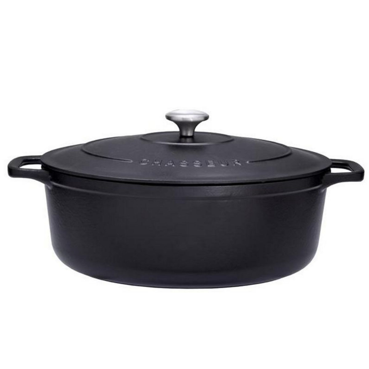 Chasseur Cocotte ovale en fonte émaillée 35cm noir - puc473501