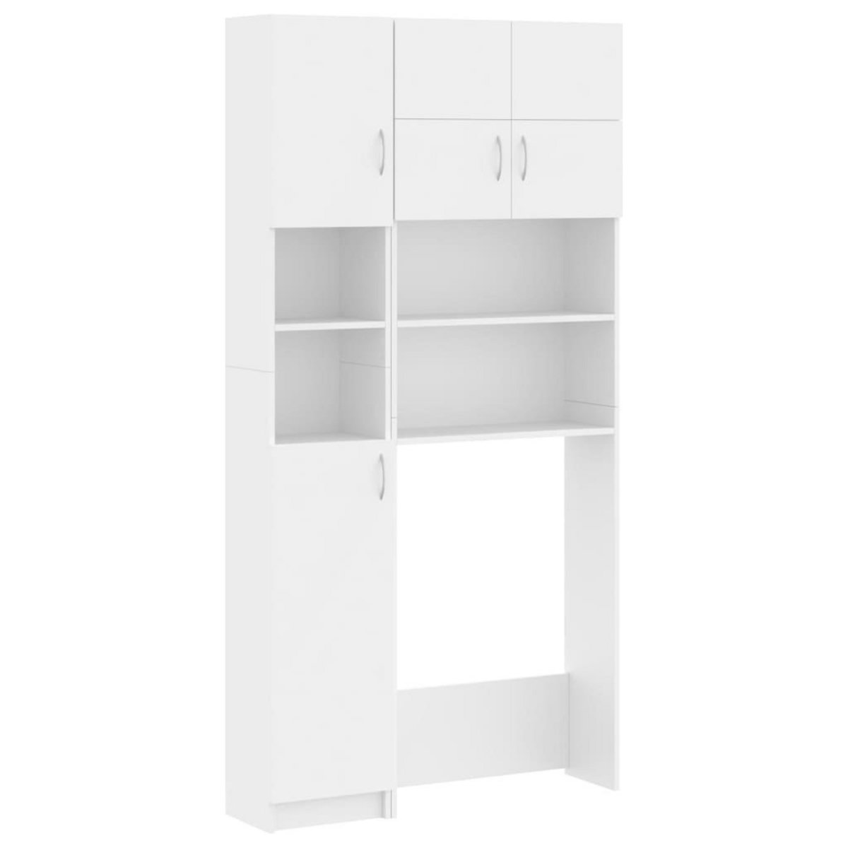 VIDAXL Ensemble de meuble pour machine a laver Blanc Bois d'ingenierie