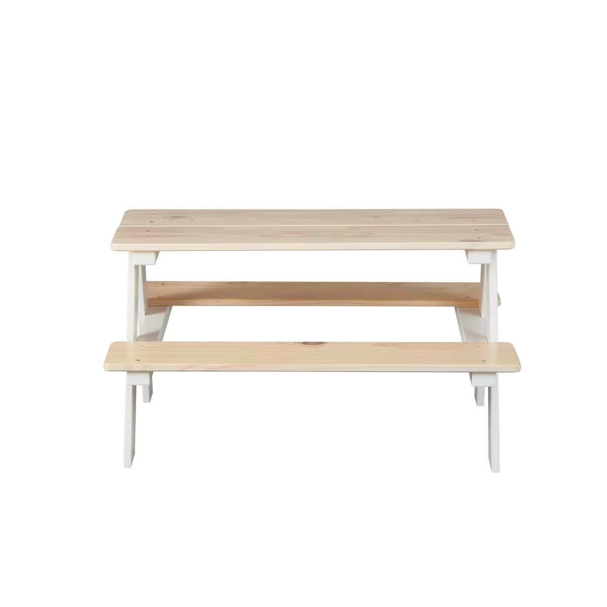 Table-banc enfant HENNING pin massif vernis