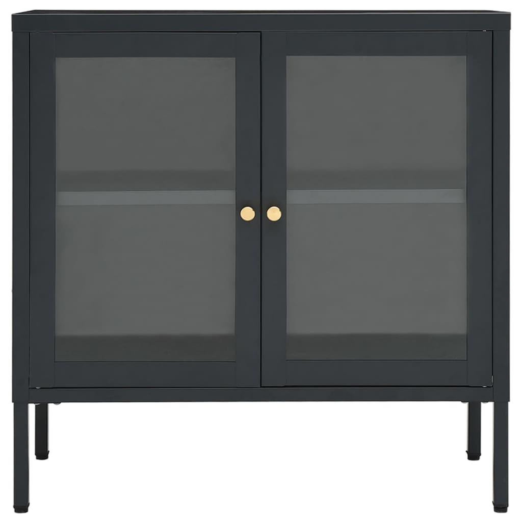 Voir la diapositive 3 : VIDAXL Buffet Anthracite 70x35x70 cm Acier et verre