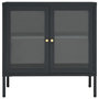 Voir la diapositive 3 : VIDAXL Buffet Anthracite 70x35x70 cm Acier et verre