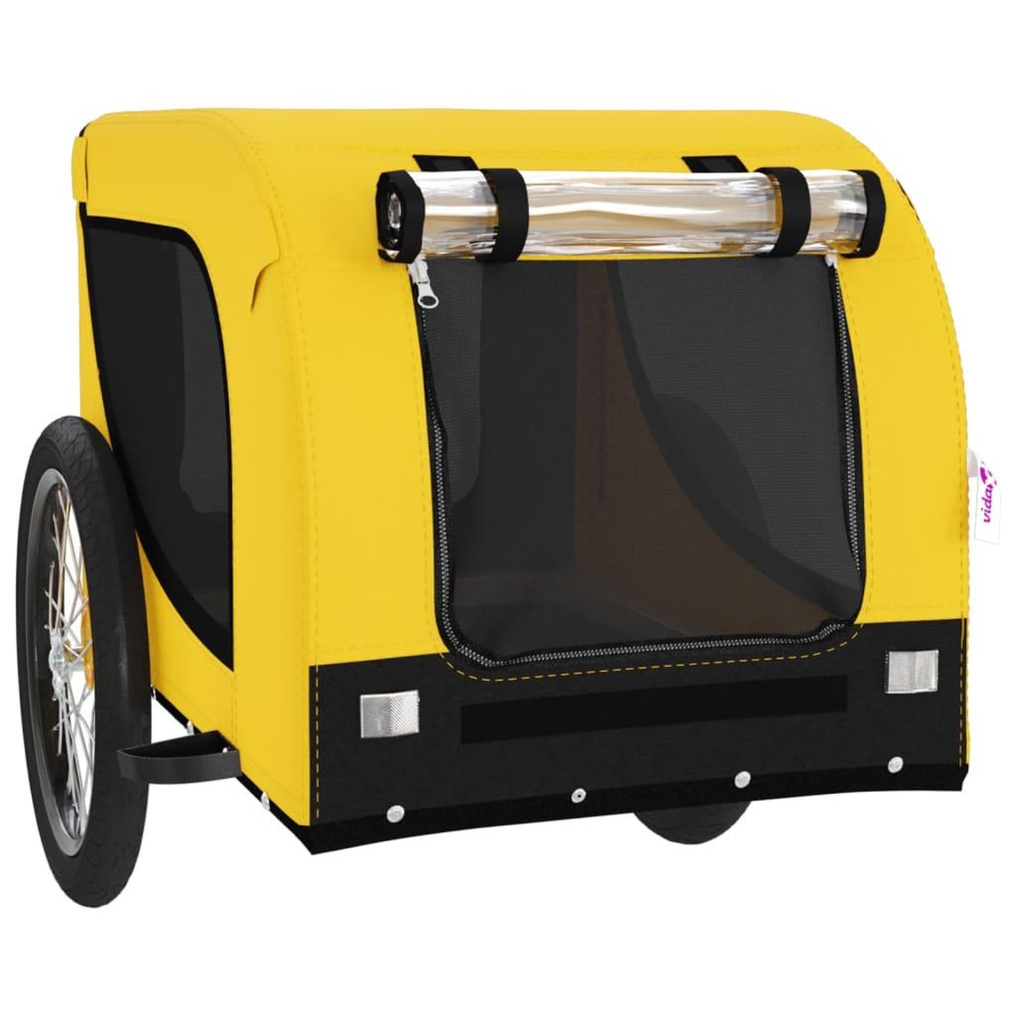 Voir la diapositive 4 : VIDAXL Remorque de velo pour animaux de compagnie jaune et noir