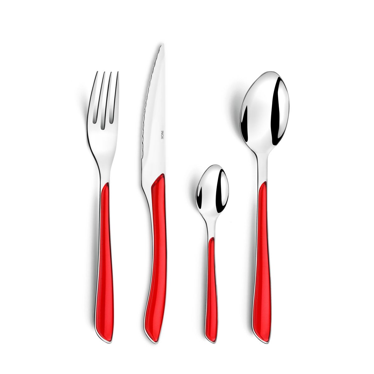 Amefa Ménagère 24 pièces rouge en inox