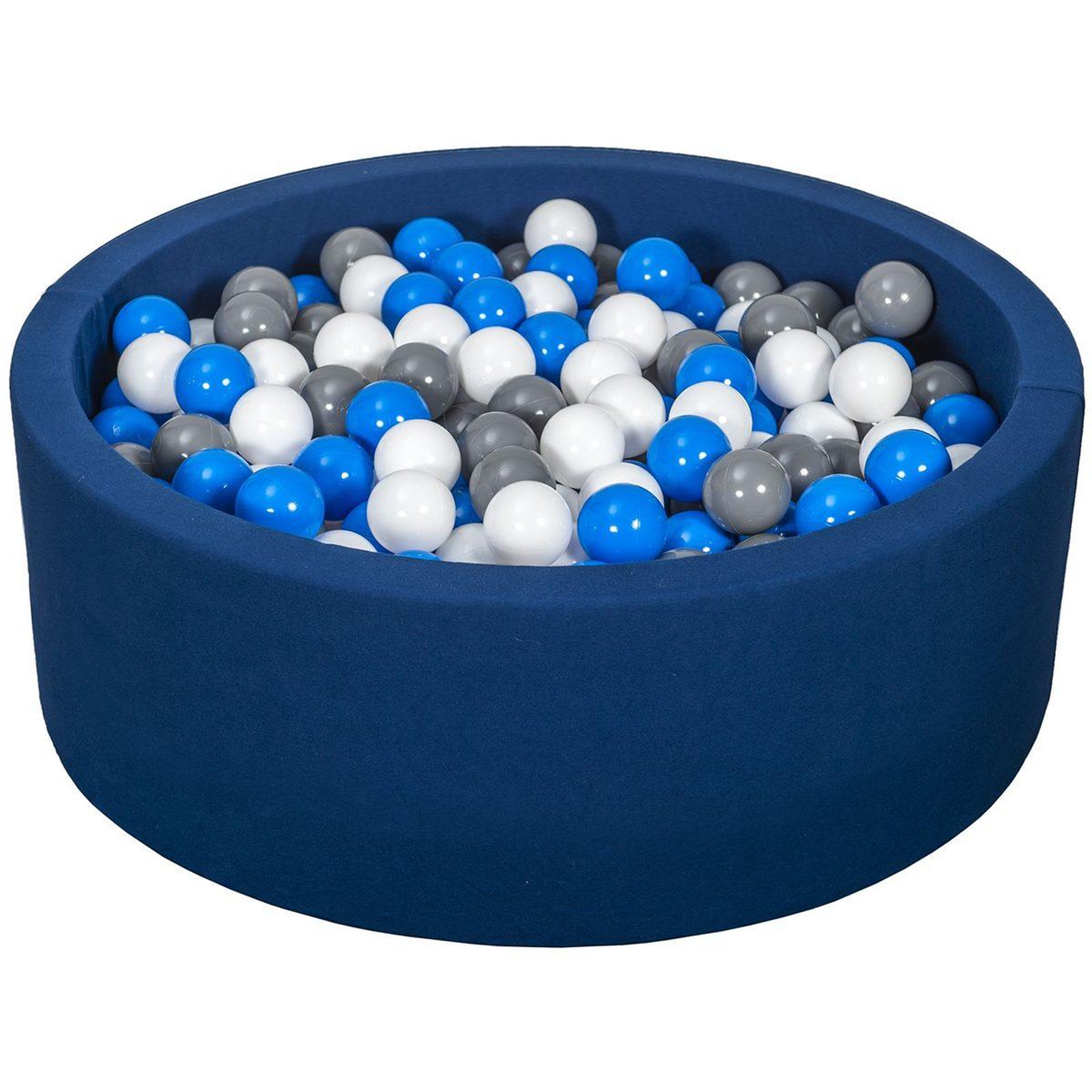 VELINDA Piscine à balles aire de jeu + 450 balles bleu marine blanc,bleu,gris