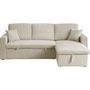 Voir la diapositive 1 : Habitat et Jardin Canapé d'angle convertible en velours côtelé  Alain  - 3 places - Beige
