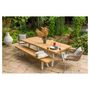 Voir la diapositive 1 : JARDILINE Banc de jardin - Aluminium/Bois - Blanc/Teck - SEYCHELLES