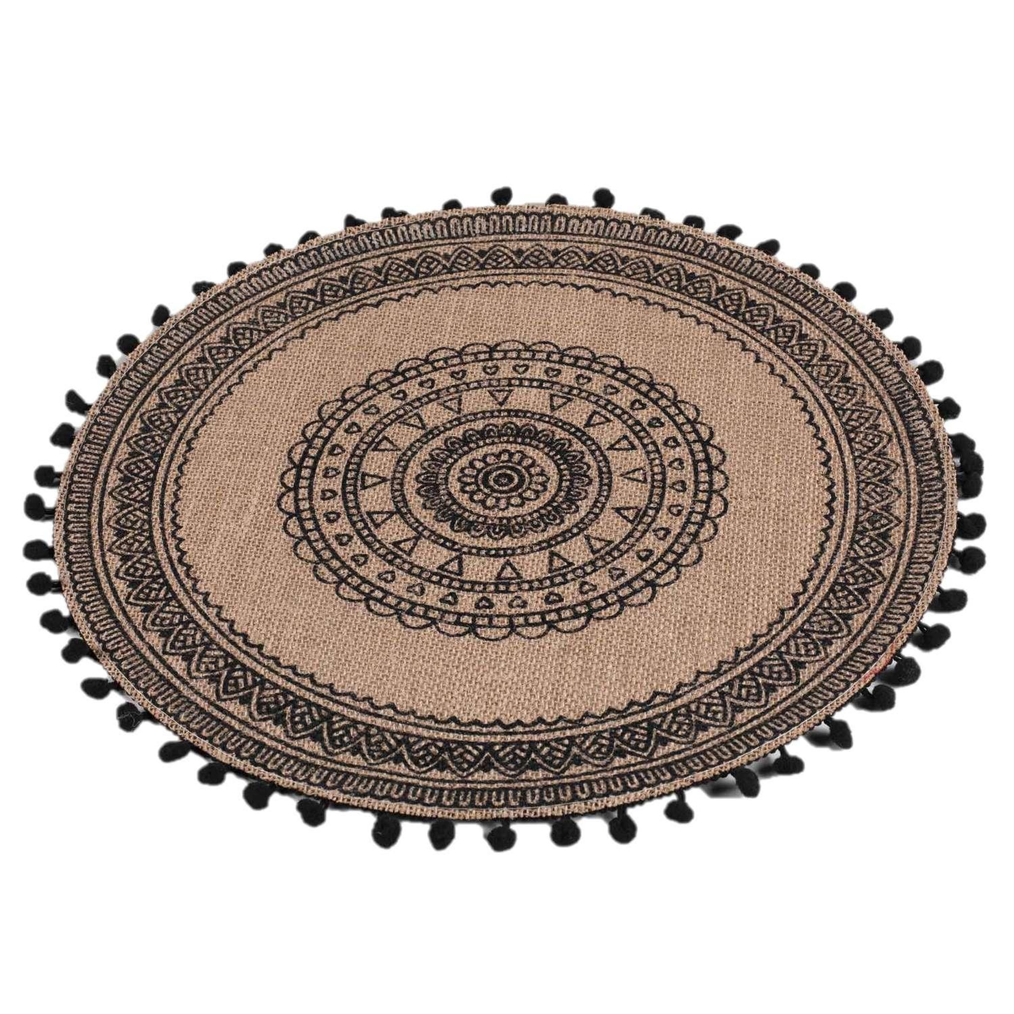 Voir la diapositive 1 : Douceur d'Intérieur Set de table en jute avec pompons Azusa
