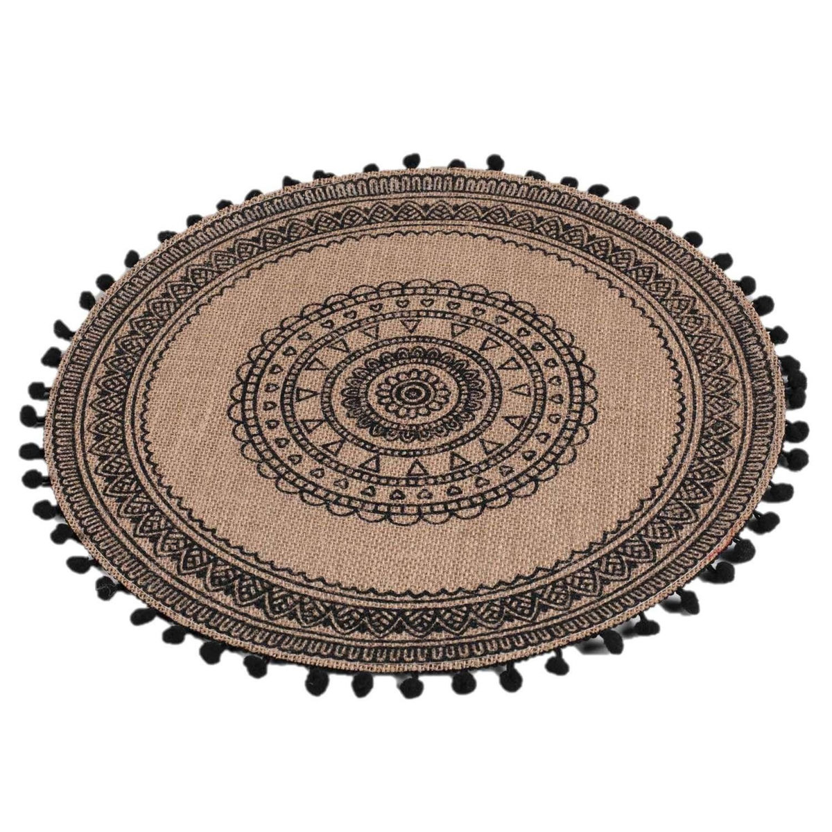 Douceur d'Intérieur Set de table en jute avec pompons Azusa