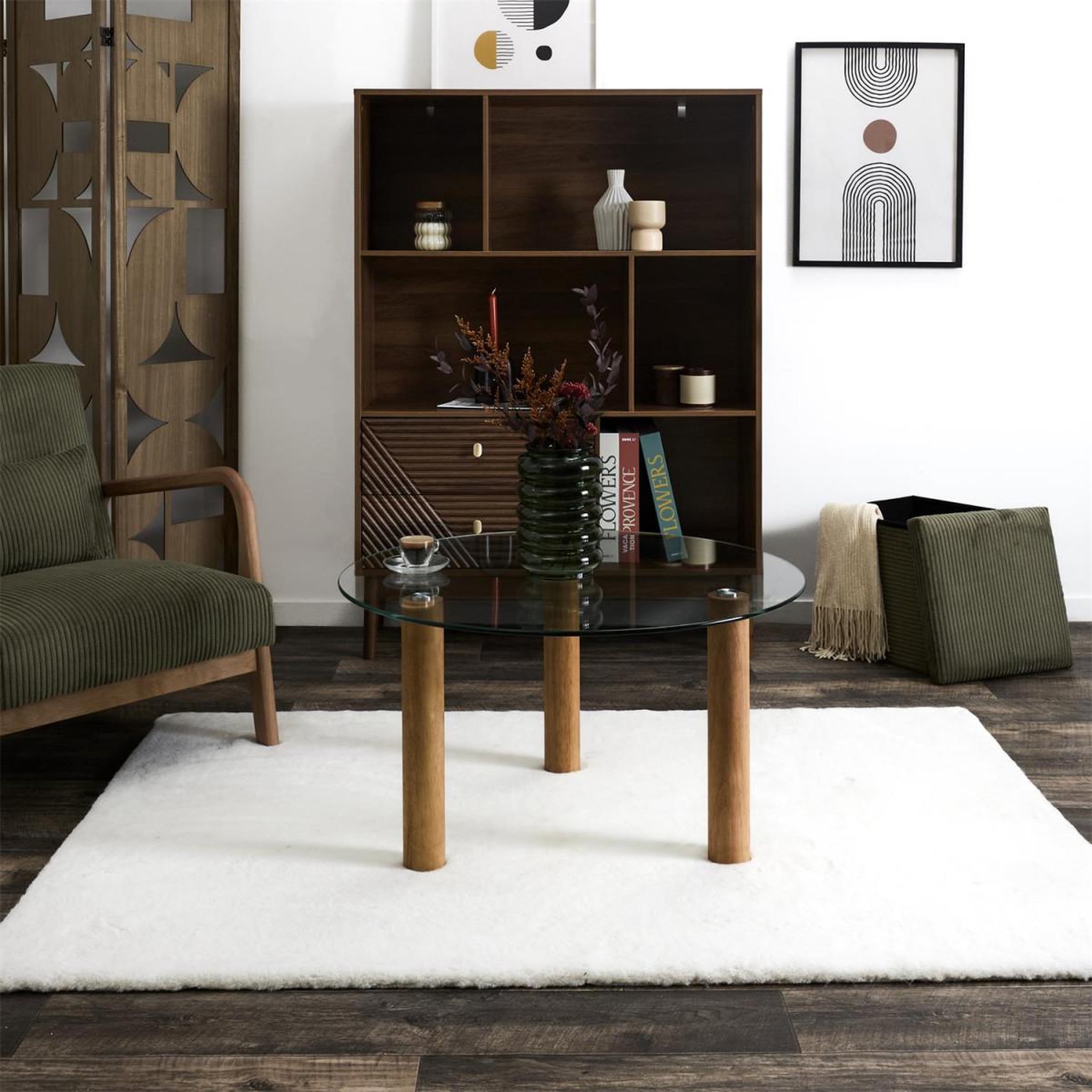 Voir la diapositive 4 : The Home Deco Factory Table basse ronde en verre  clara  75cm transparent