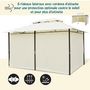 Voir la diapositive 4 : OUTSUNNY Tonnelle barnum pavillon de jardin style colonial double toit toiles latérales amovibles 3L x 4l x 2,65H m crème