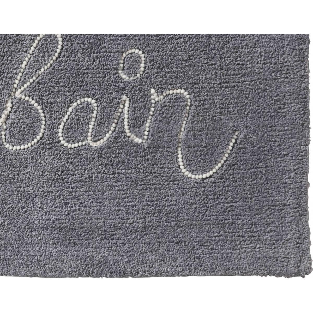 GUY LEVASSEUR Tapis de bain en coton fantaisie gris 50x80cm