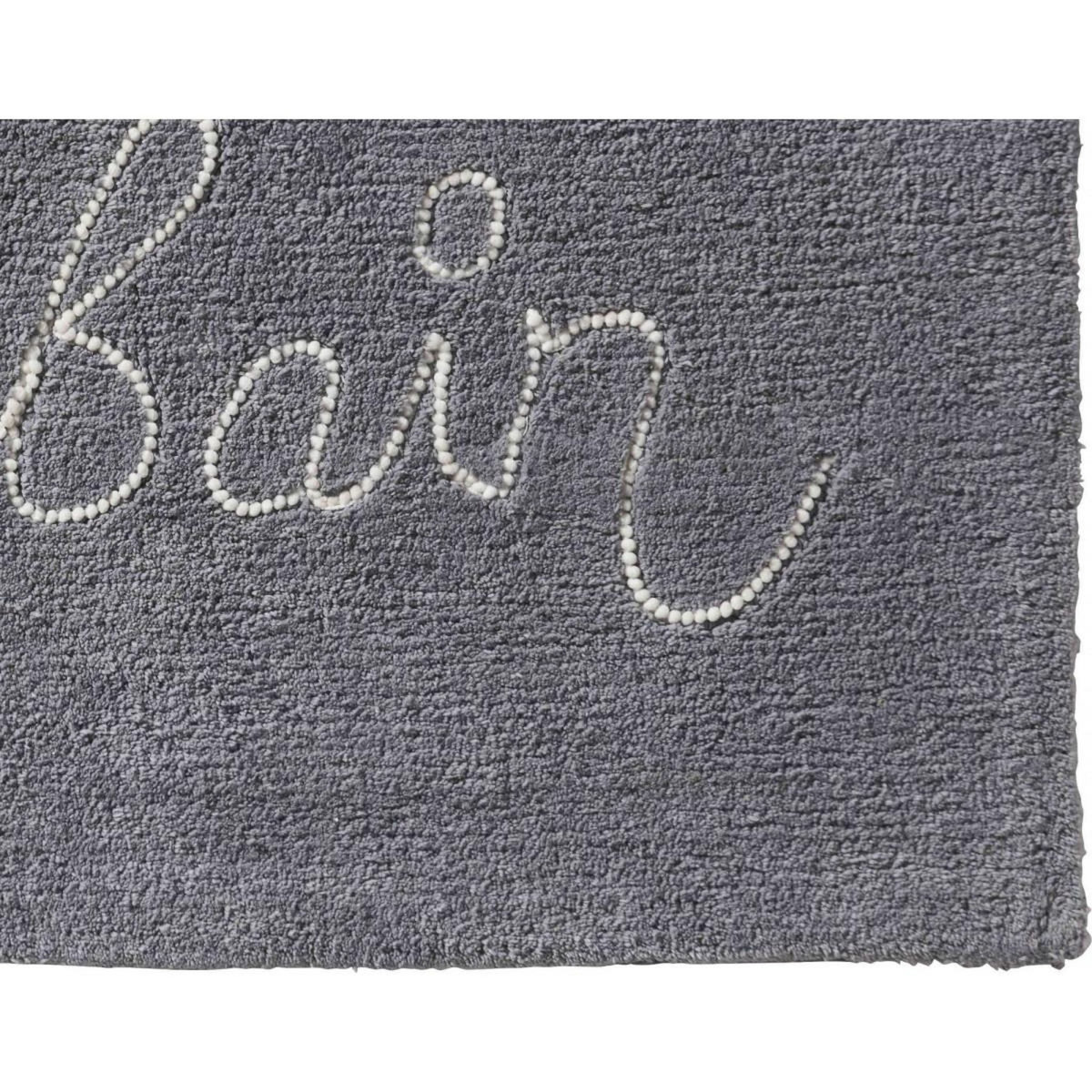 GUY LEVASSEUR Tapis de bain en coton fantaisie gris 50x80cm