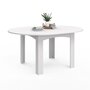 Voir la diapositive 1 : ID MARKET Table à manger extensible ronde DONA 4-8 personnes blanc 110-150 cm