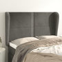 Voir la diapositive 1 : VIDAXL Tete de lit avec oreilles Gris fonce 147x23x118/128 cm Velours