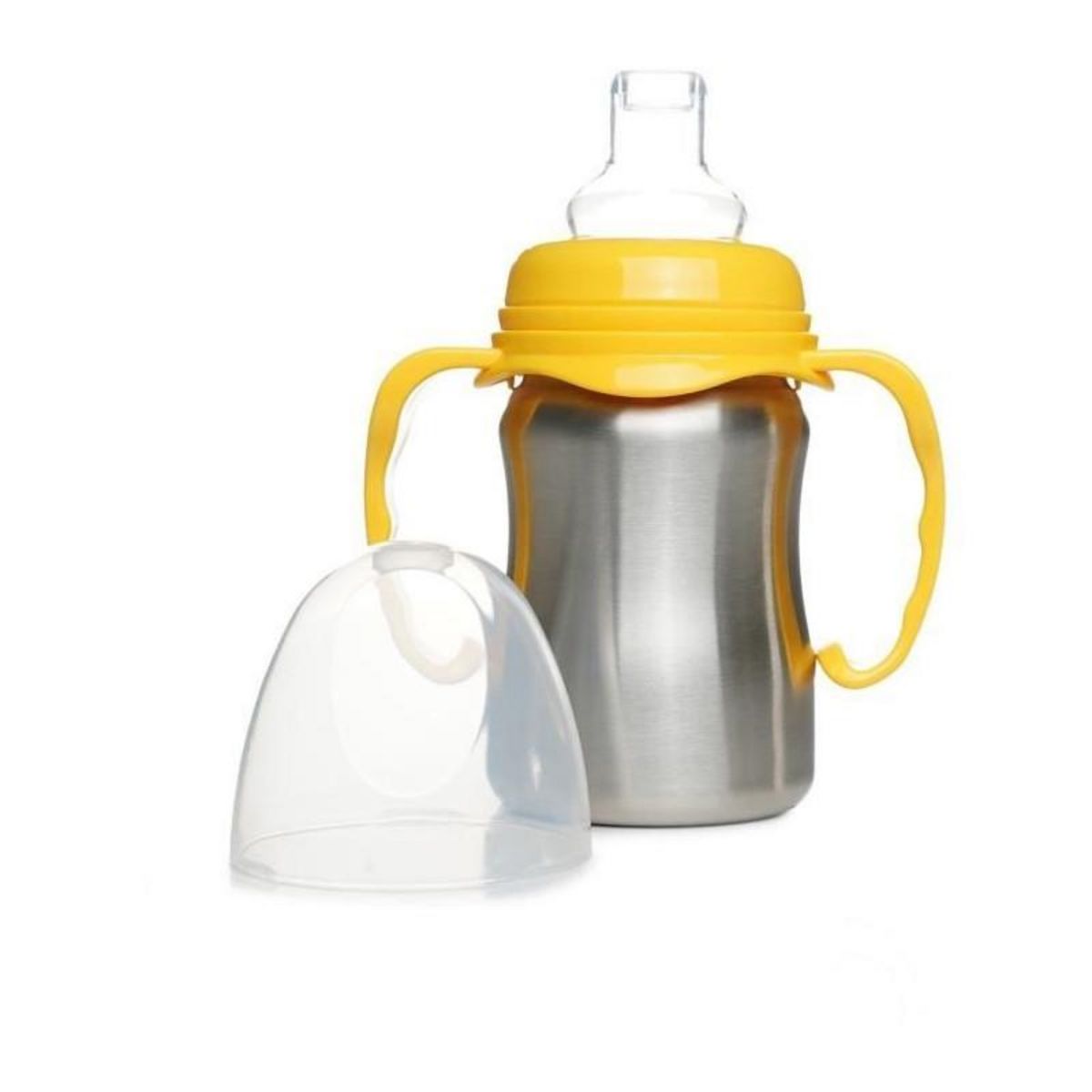 THERMOBABY Tasse d'apprentissage - THERMOBABY - Inox - 180 ml - Jaune Mangue - Ergonomique et anti-fuites