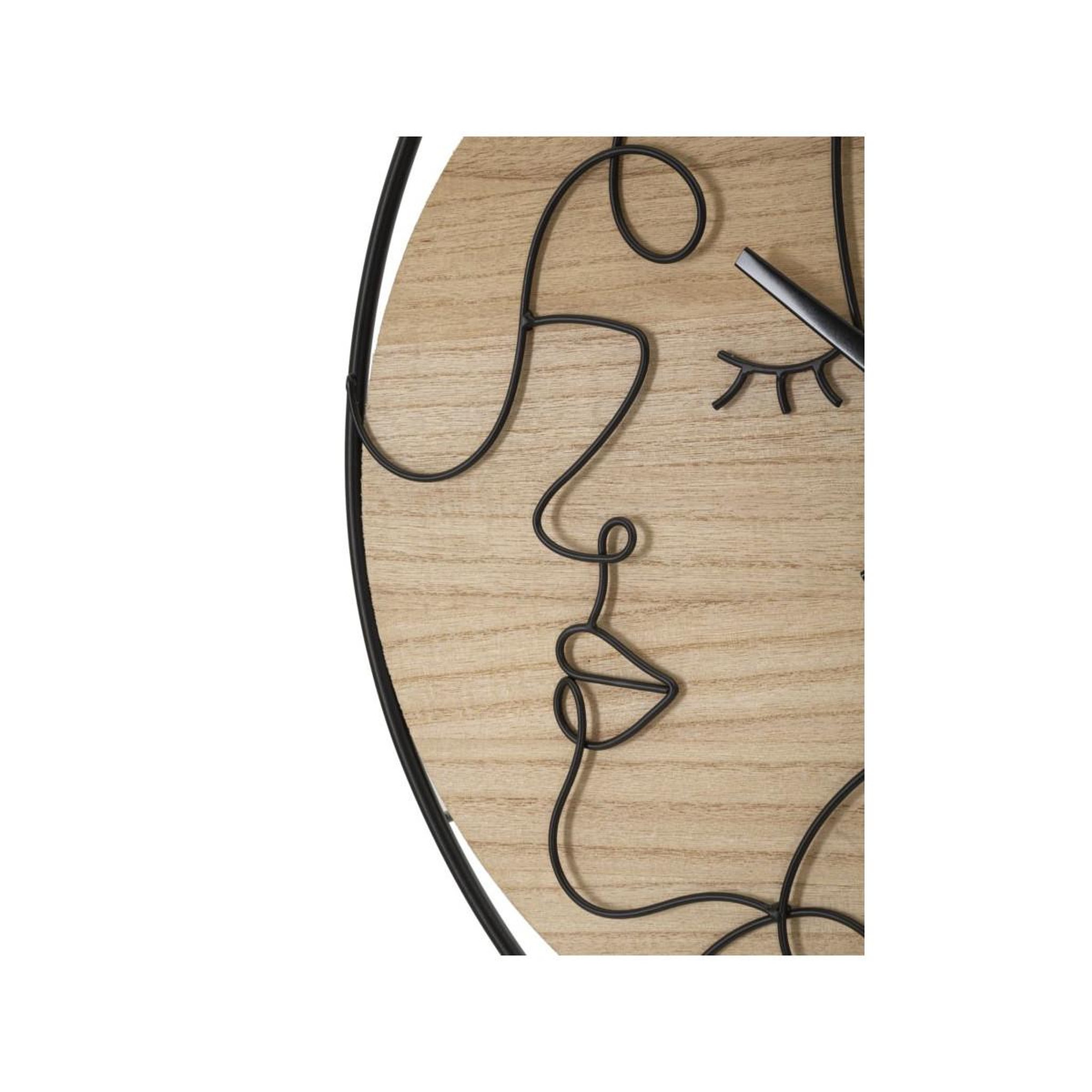 Voir la diapositive 3 : Paris Prix Horloge murale en métal  elegants  60cm naturel & noir