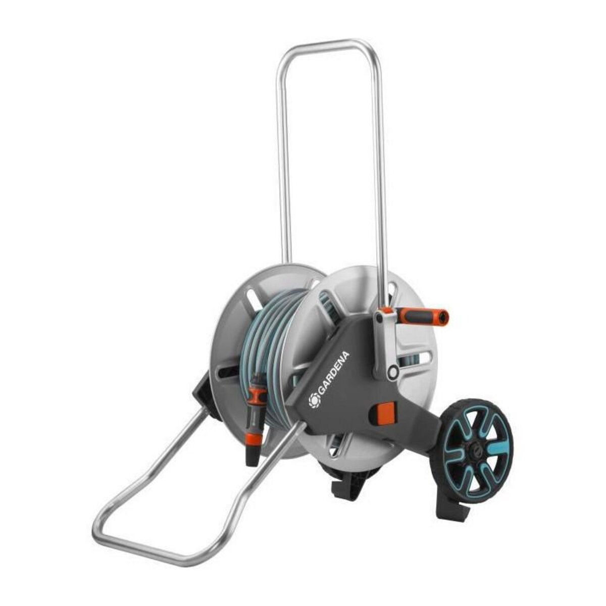 Gardena Dévidoir sur roues AquaRoll M Metal équipé