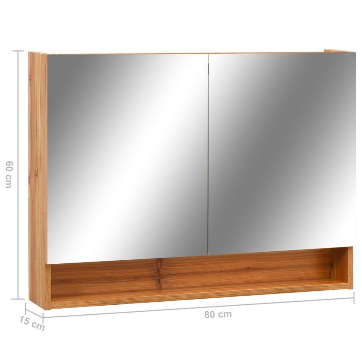 VIDAXL Armoire a miroir de salle de bain LED Chene 80x15x60 cm MDF