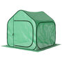 Voir la diapositive 1 : OUTSUNNY Mini serre de jardin pop up - porte zippée - dim. 150 x 148 x 148 cm - acier PE vert