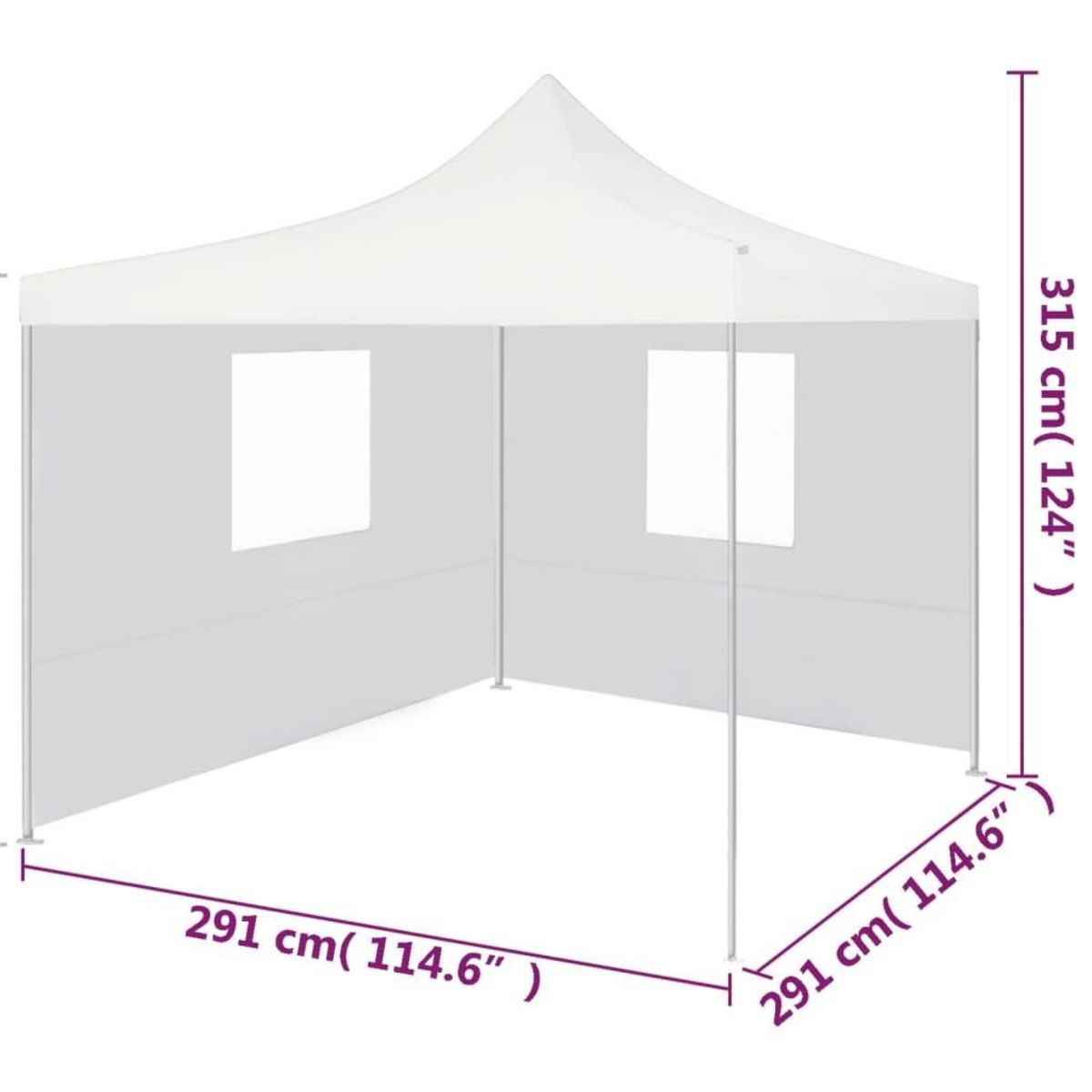 VIDAXL Tente de reception pliable avec 2 parois 3x3 m Acier Blanc