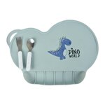 BEBE DOUCEUR Set de table enfant avec récupérateur - Dinosaures