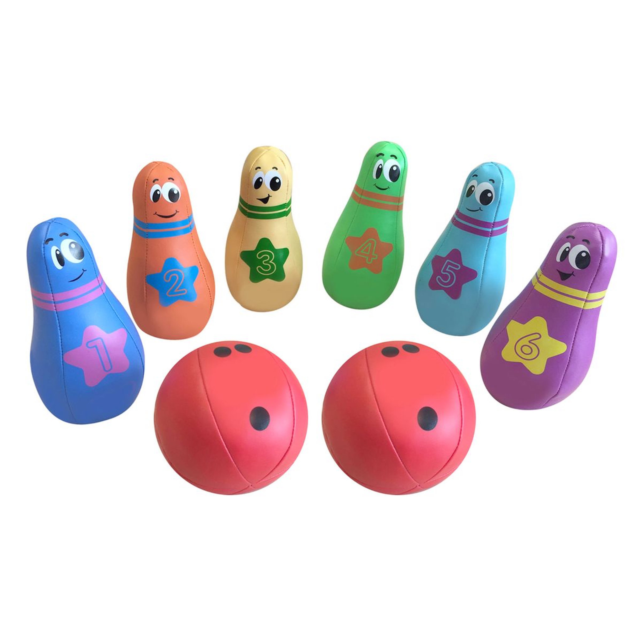 Voir la diapositive 1 : Set de Bowling en mousse 6 quilles et deux boules 