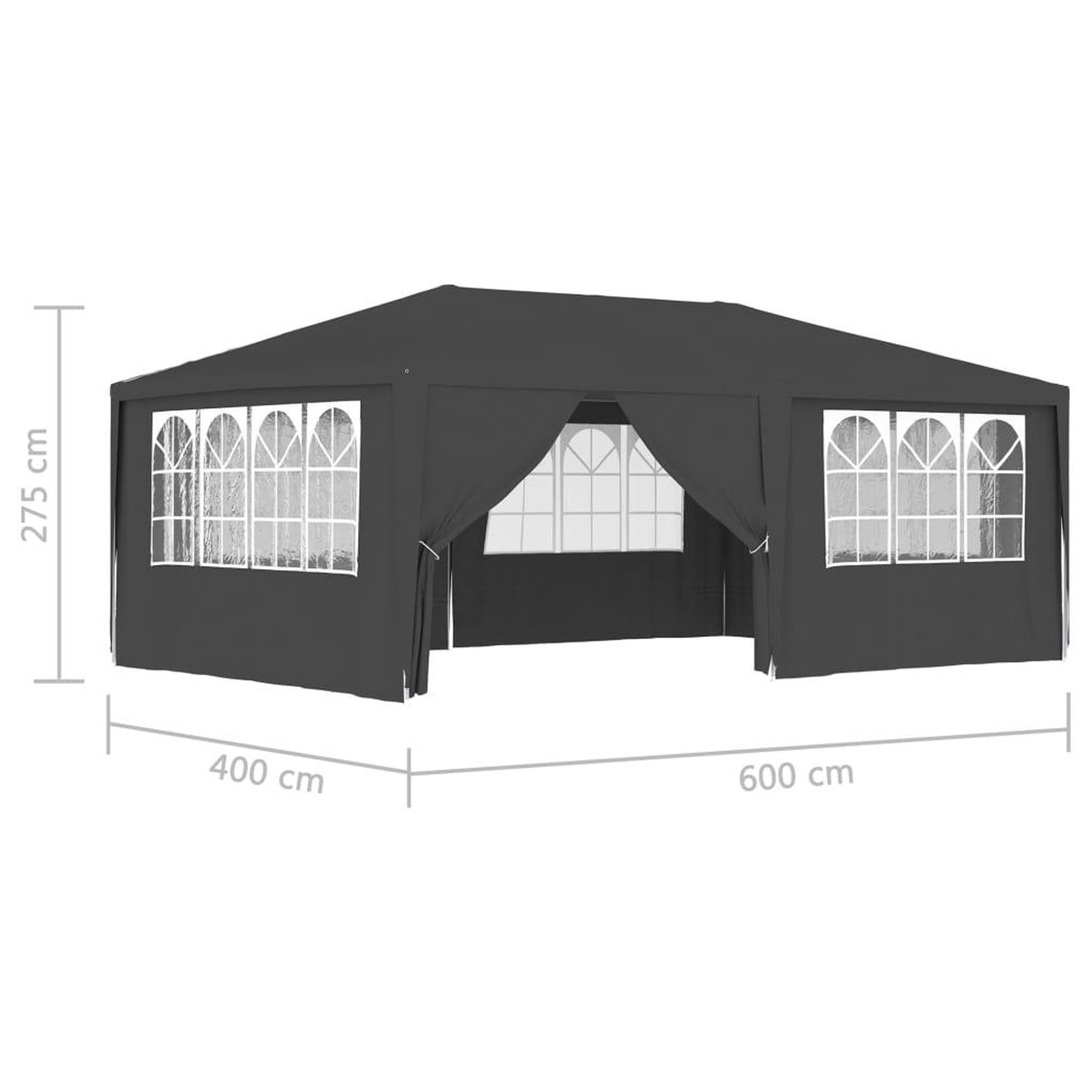 Voir la diapositive 6 : VIDAXL Tente de reception et parois laterales 4x6 m Anthracite 90 g/m^2