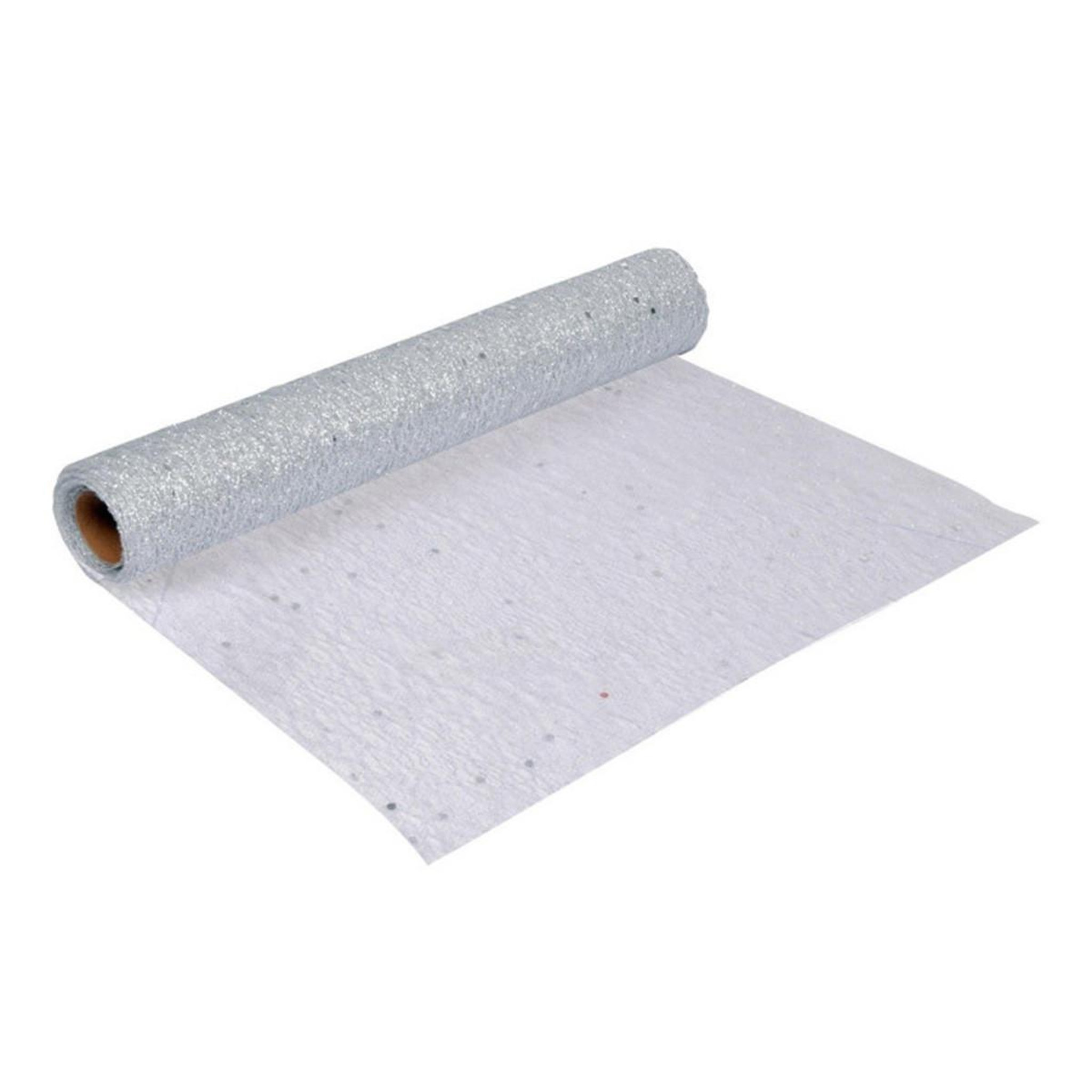 HOMEA Chemin de table jetable  sequins  30cmx4m argent