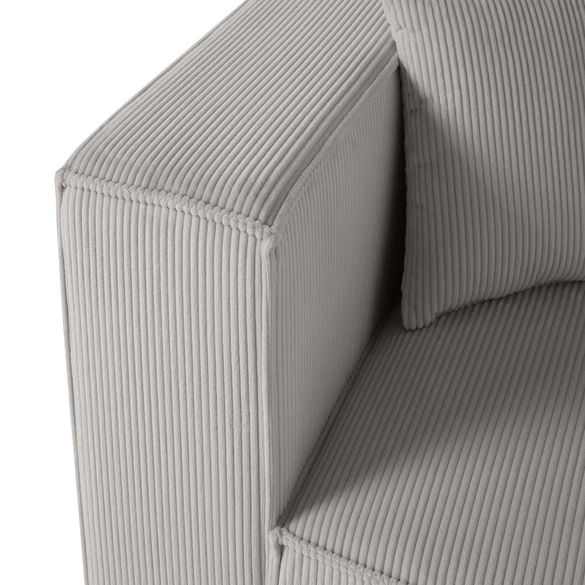 Voir la diapositive 3 : LISA DESIGN Arty - module d'assise gauche - en velours côtelé