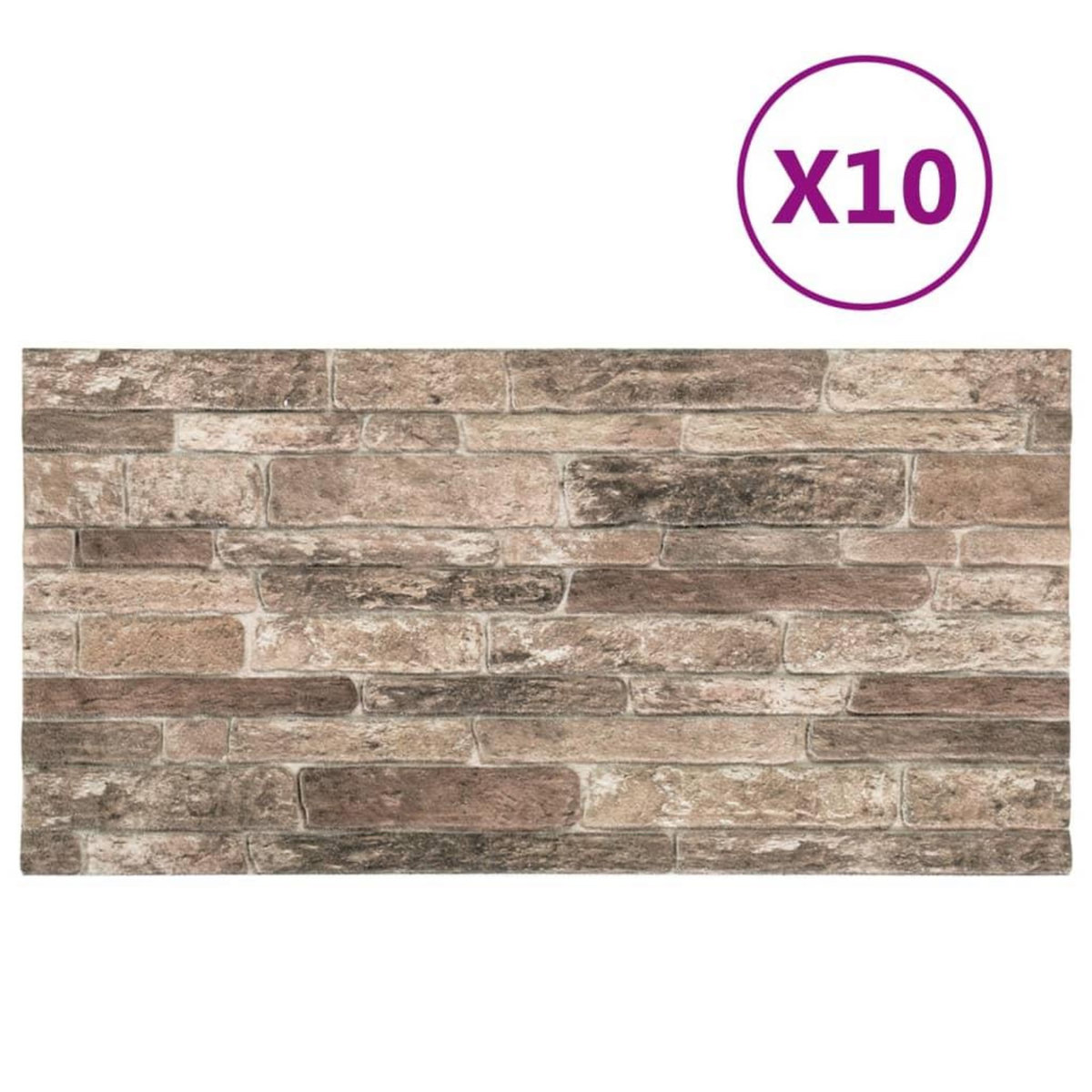 VIDAXL Panneaux muraux 3D avec design de brique multicolore 10 pcs EPS