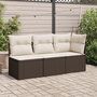 Voir la diapositive 3 : VIDAXL Canape de jardin sans accoudoirs coussins brun resine tressee