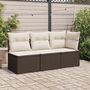 Voir la diapositive 3 : VIDAXL Canape de jardin sans accoudoirs coussins brun resine tressee