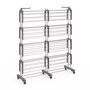 Voir la diapositive 4 : ID MARKET Séchoir à linge vertical pliable et extensible 4 niveaux MAXI capacité 50M inox et gris
