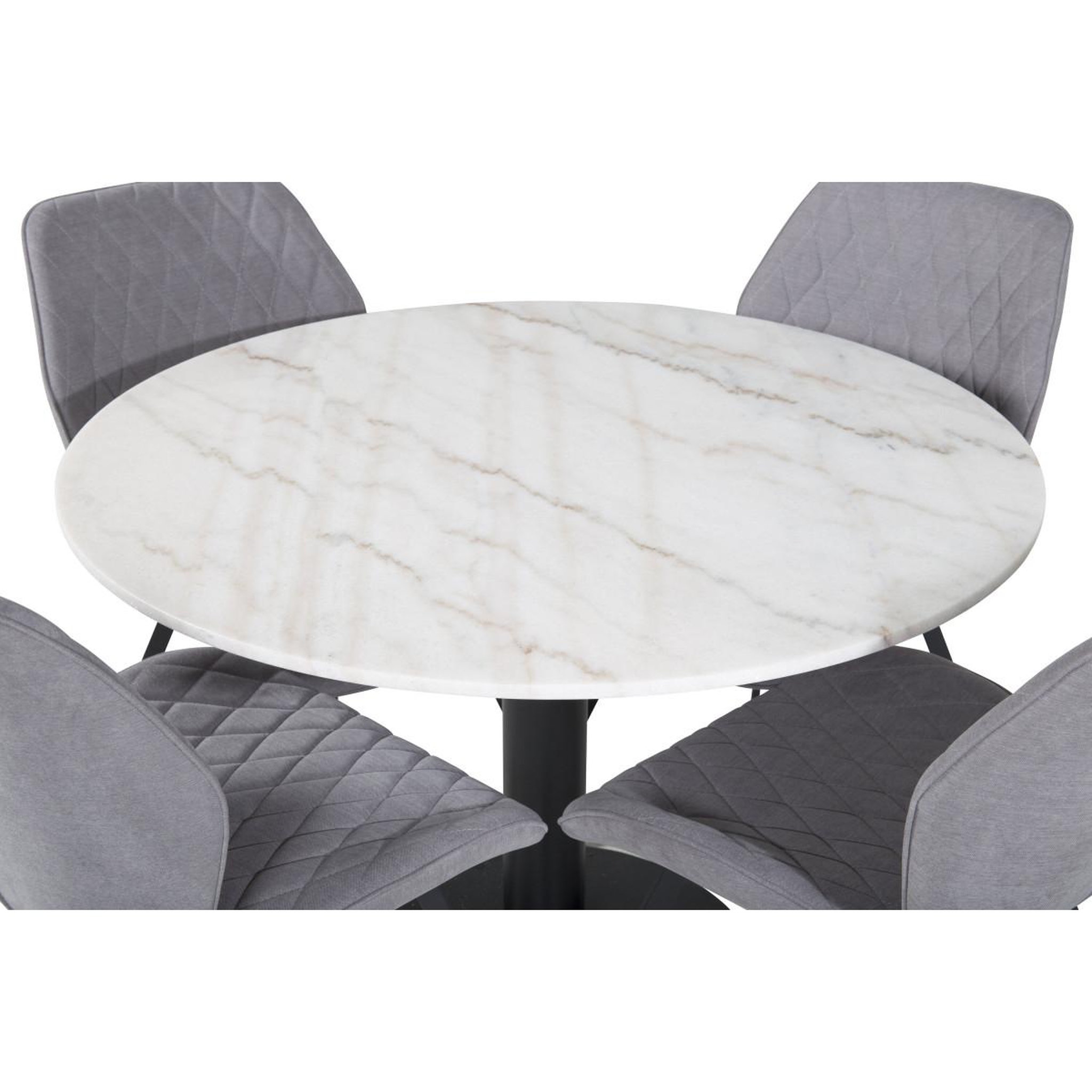 Voir la diapositive 3 : Paris Prix Ensemble table à manger & 4 chaises  estelle & gemma  106cm blanc & gris