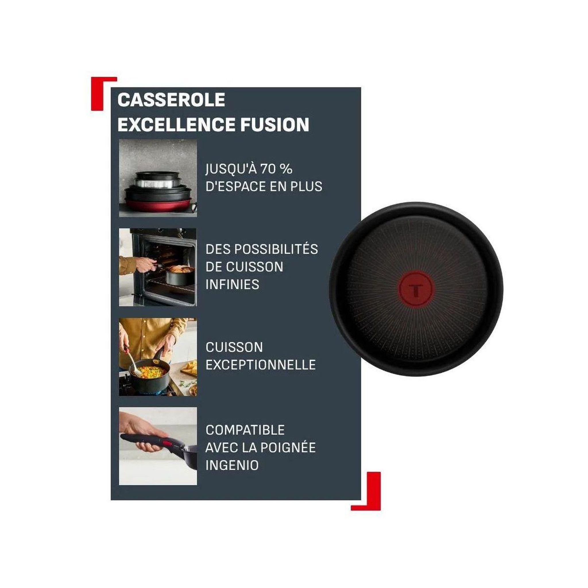 Voir la diapositive 2 : TEFAL Casserole ingenio excellence 18cm