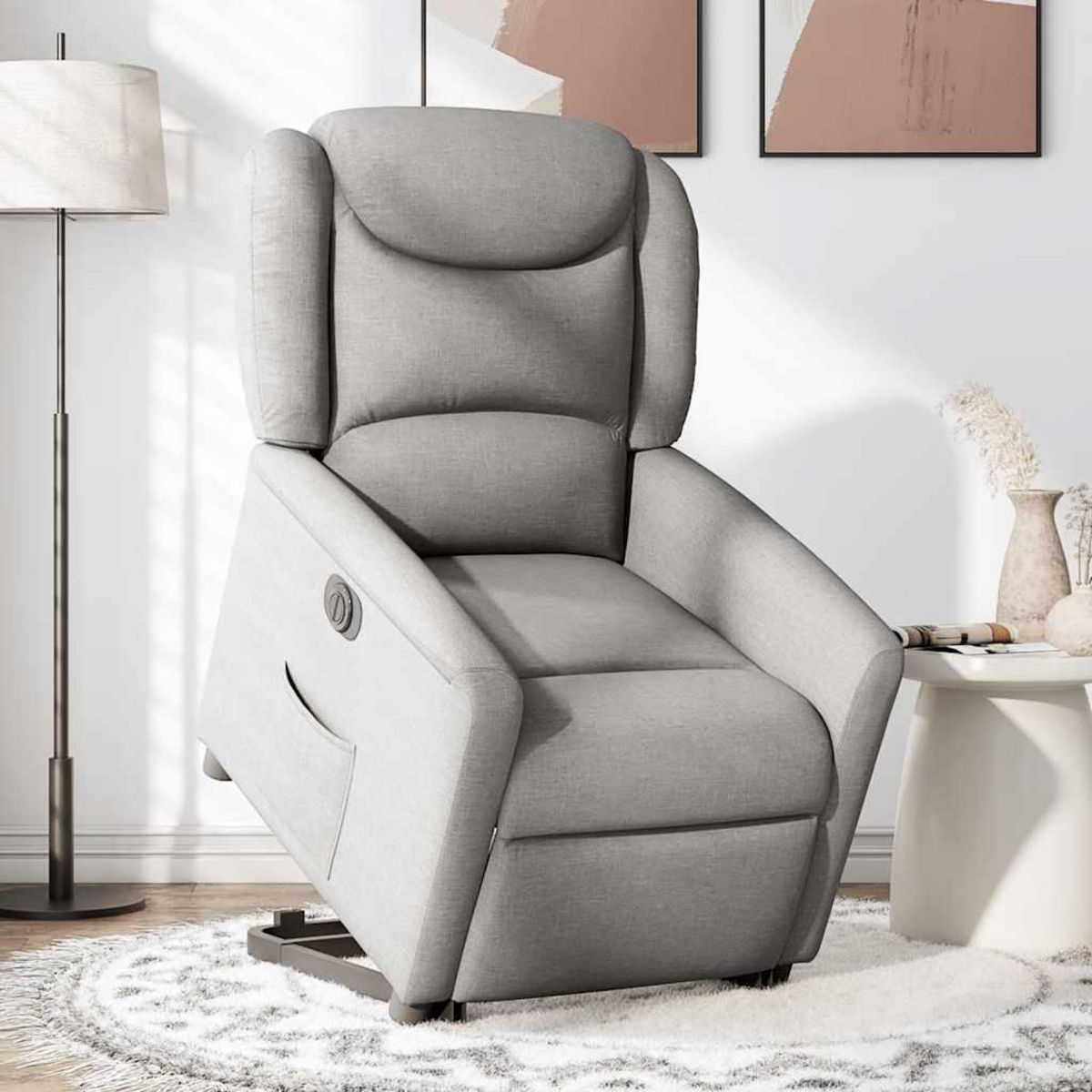 VIDAXL Fauteuil inclinable electrique gris nuage tissu