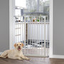 Voir la diapositive 4 : PAWHUT Barrière de sécurité longueur réglable dim. 74-84 cm ou 92-102 cm sans perçage métal plastique blanc