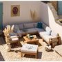 Voir la diapositive 3 : BOCARNEA Salon de jardin d'angle modulable - Bois d'acacia - 9 personnes - LEVATA XXL - Lin + Housse
