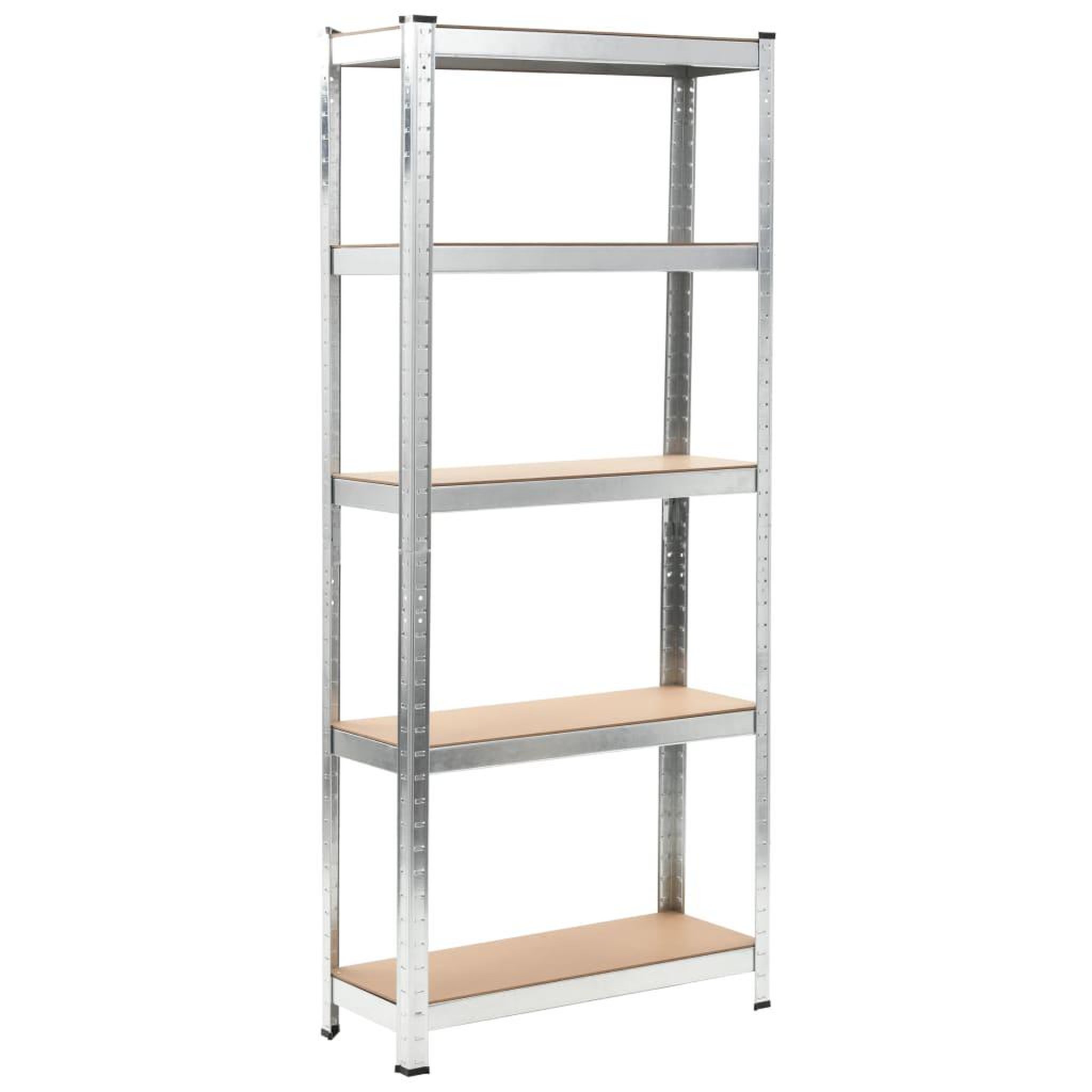 Voir la diapositive 1 : VIDAXL Etagere de rangement 5 niveaux Argente Acier et bois ingenierie