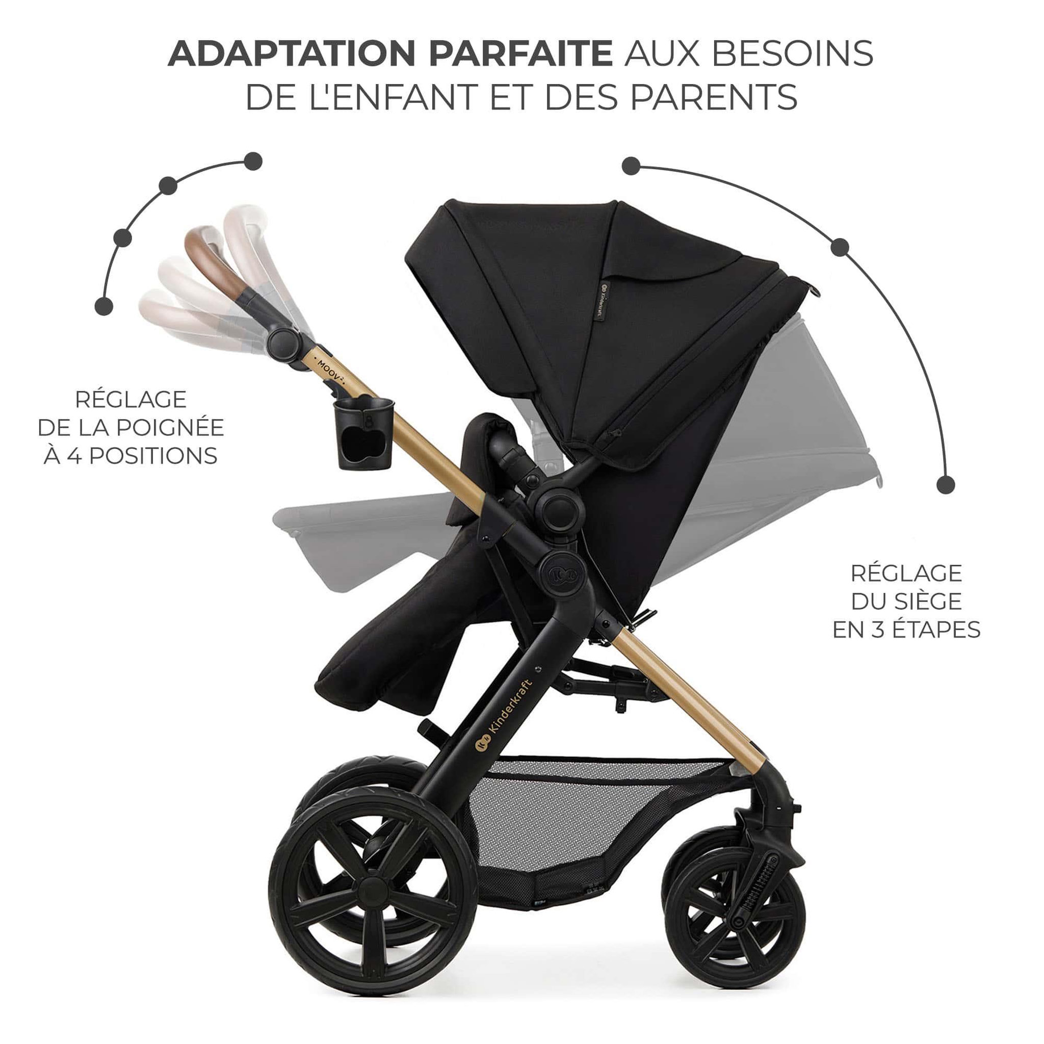 Voir la diapositive 5 : KINDERKRAFT Poussette 4en1 moov 2 pratique et confortable