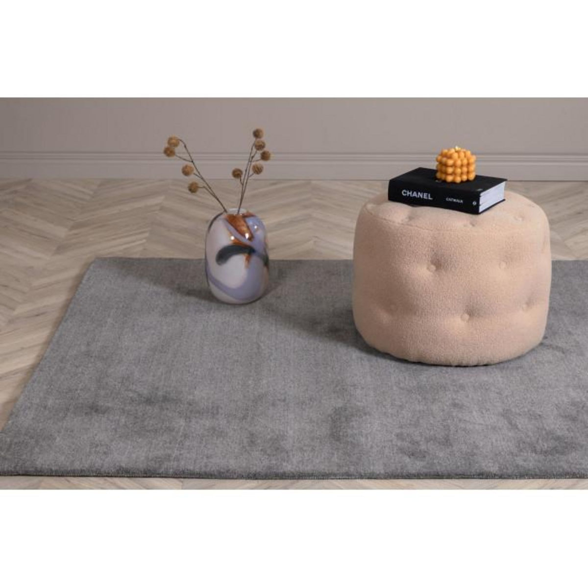 Paris Prix Tapis Déco en Laine  Ulla  252x350cm Gris