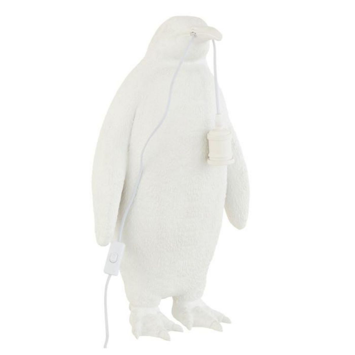 Paris Prix Lampe à Poser en Résine  Pingouin  59cm Blanc