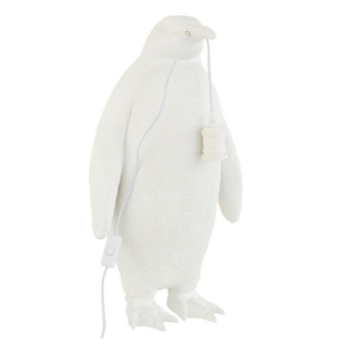 Paris Prix Lampe à Poser en Résine  Pingouin  59cm Blanc